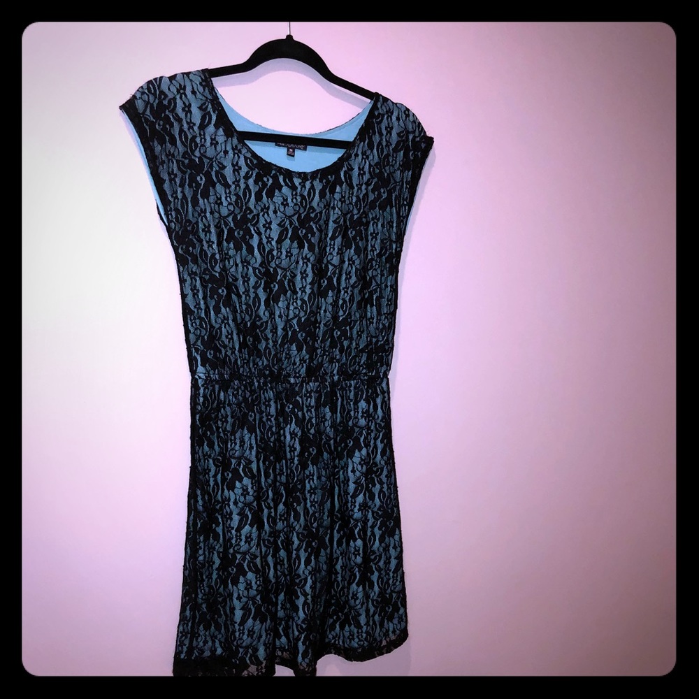 Green dress with lace overlay